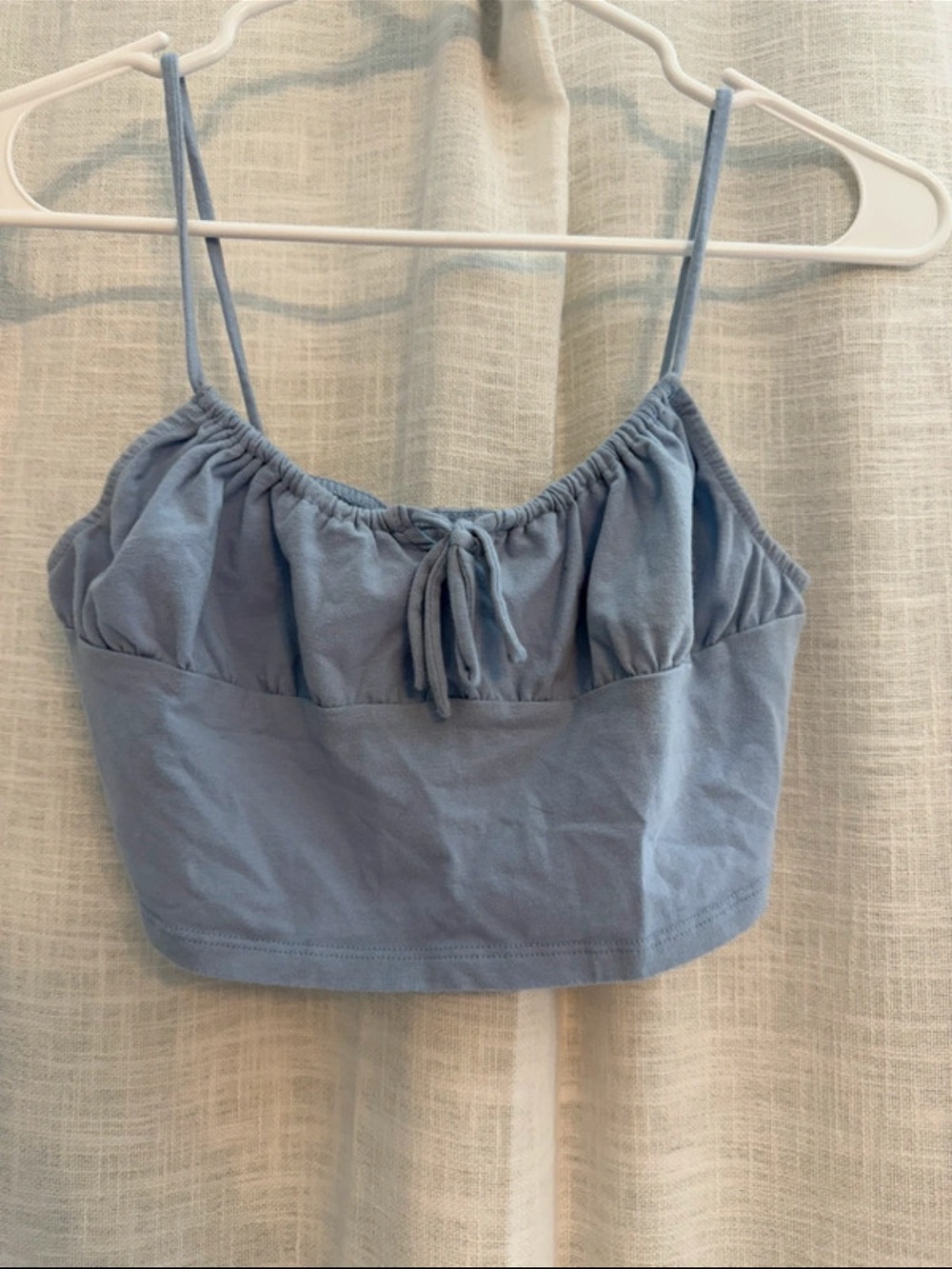 PacSun Light Blue Tie-Front Spaghetti Strap Crop Top